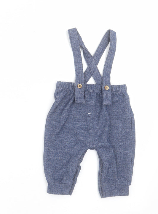George Boys Blue  Polyester Capri Trousers Size 0-3 Months  Button - Cross Back