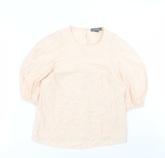 Primark Womens Beige  Viscose Basic T-Shirt Size 8 Crew Neck