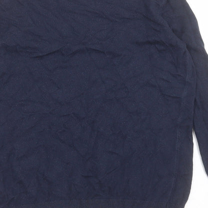 Warehouse Womens Blue Crew Neck  Acrylic Pullover Jumper Size 12
