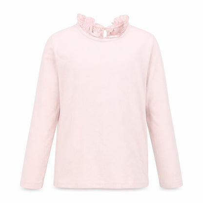 Front view of Next girls’ pink cotton basic casual, size 5-6, years collared button