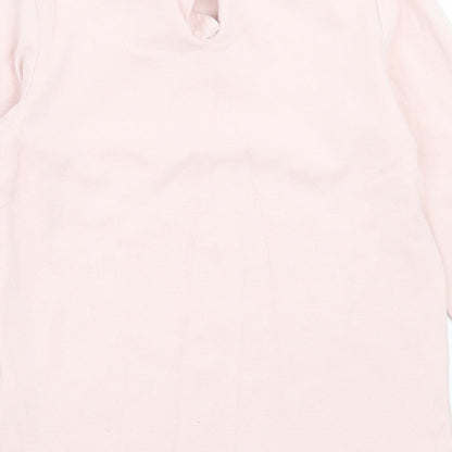 Brand and care label for Next girls’ pink cotton basic casual, size 5-6, years collared button