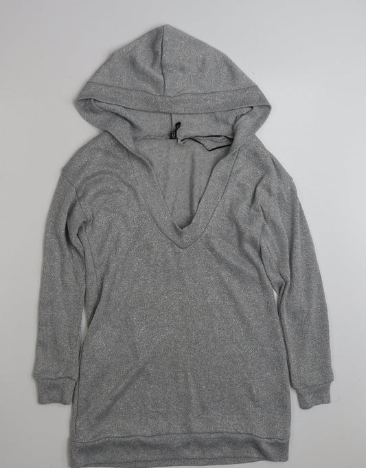 H&M Womens Silver  Polyester Pullover Hoodie Size XS  Pullover
