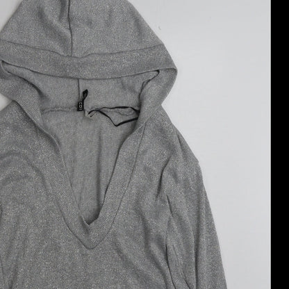 H&M Womens Silver  Polyester Pullover Hoodie Size XS  Pullover