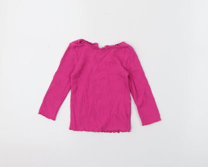 Dunnes Stores Baby Pink  Cotton Pullover Jumper Size 6-9 Months  Button