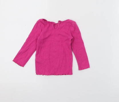 Dunnes Stores Baby Pink  Cotton Pullover Jumper Size 6-9 Months  Button