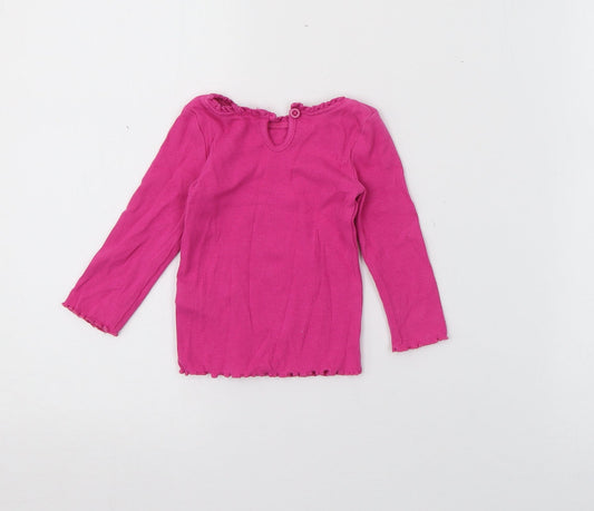 Dunnes Stores Baby Pink  Cotton Pullover Jumper Size 6-9 Months  Button