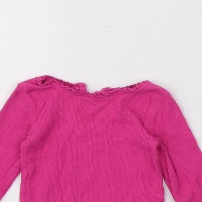 Dunnes Stores Baby Pink  Cotton Pullover Jumper Size 6-9 Months  Button