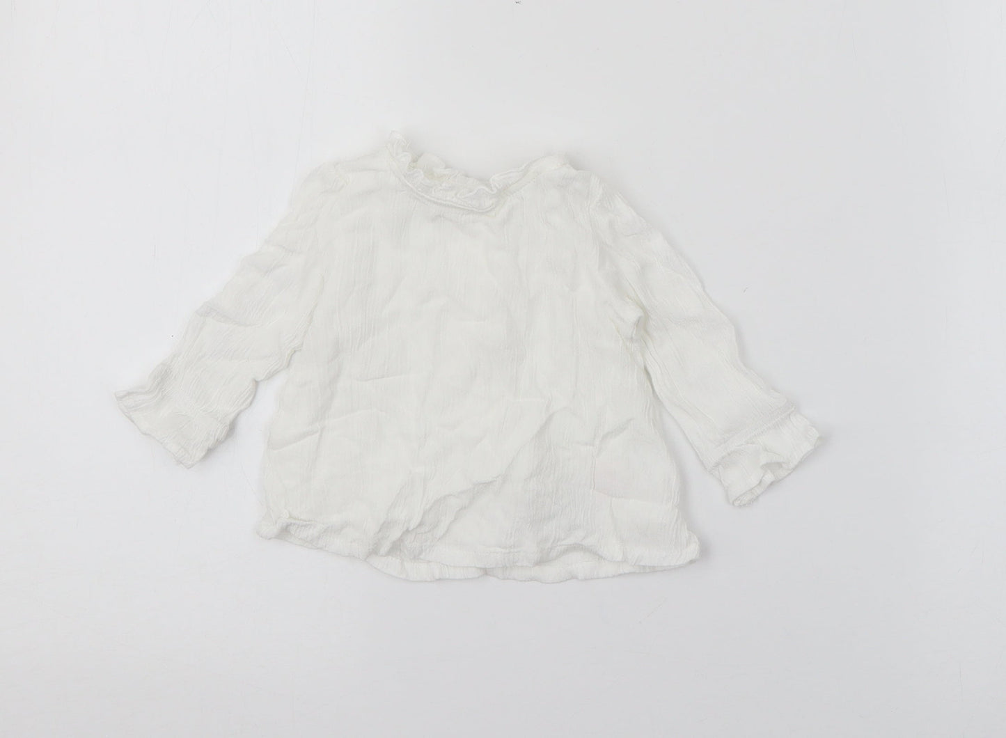 Primark Baby White  Cotton Pullover Jumper Size 3-6 Months  Snap