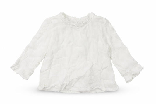 Primark Baby White  Cotton Pullover Jumper Size 3-6 Months  Snap