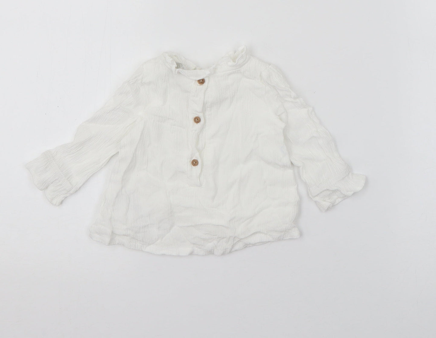Primark Baby White  Cotton Pullover Jumper Size 3-6 Months  Snap