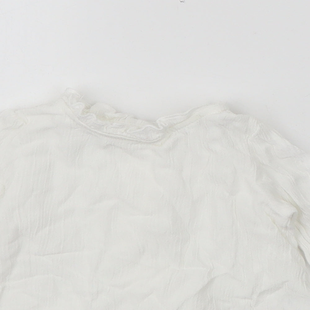 Primark Baby White  Cotton Pullover Jumper Size 3-6 Months  Snap