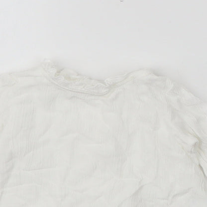 Primark Baby White  Cotton Pullover Jumper Size 3-6 Months  Snap