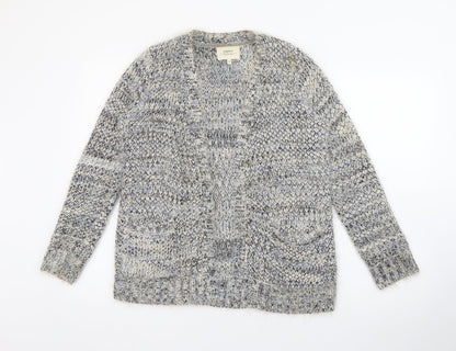 Womens UK Size S Papaya Grey Cardigan Jumper
