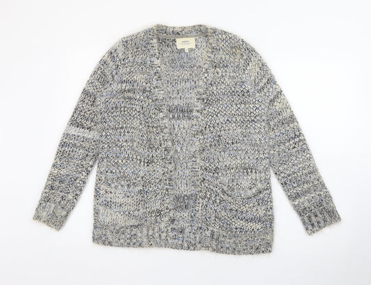 Womens UK Size S Papaya Grey Cardigan Jumper