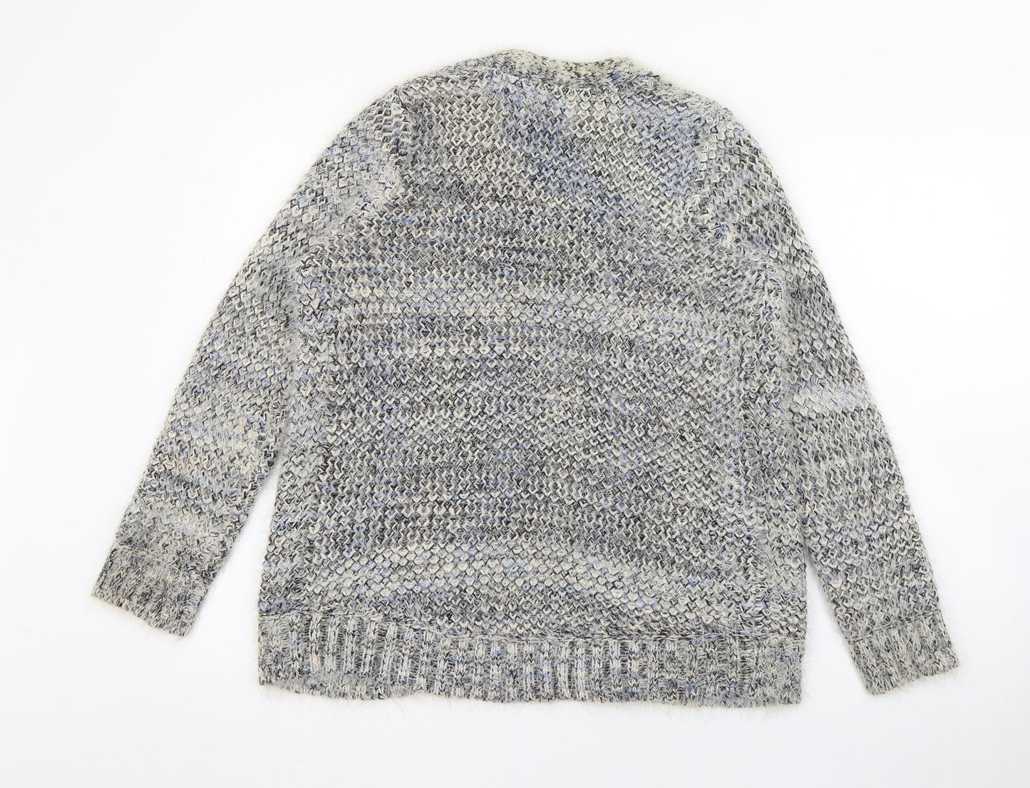 Womens UK Size S Papaya Grey Cardigan Jumper