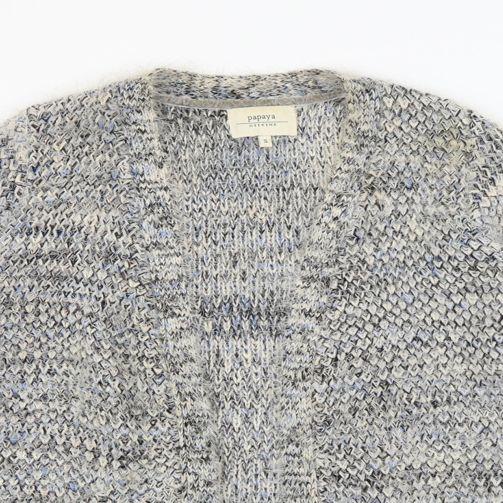 Womens UK Size S Papaya Grey Cardigan Jumper
