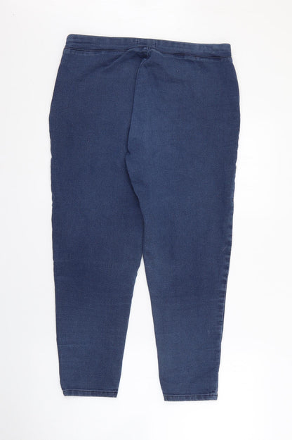 Saviour Womens Blue  Cotton Skinny Jeans Size 14 L24 in Regular Zip