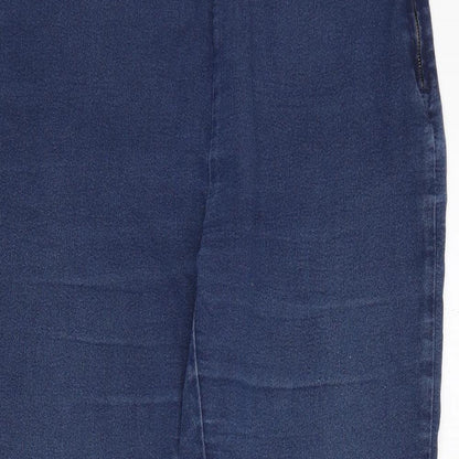 Saviour Womens Blue  Cotton Skinny Jeans Size 14 L24 in Regular Zip