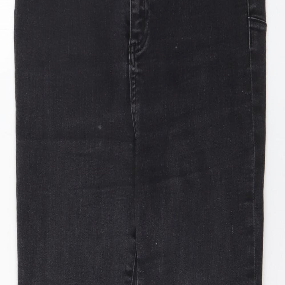 Gallery Womens Black  Cotton Skinny Jeans Size 12 L28 in Regular Button
