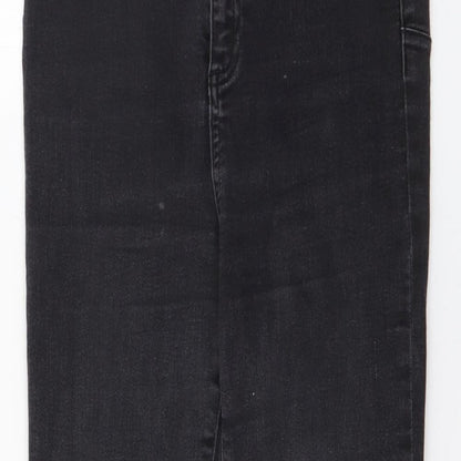 Gallery Womens Black  Cotton Skinny Jeans Size 12 L28 in Regular Button