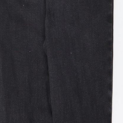 Gallery Womens Black  Cotton Skinny Jeans Size 12 L28 in Regular Button