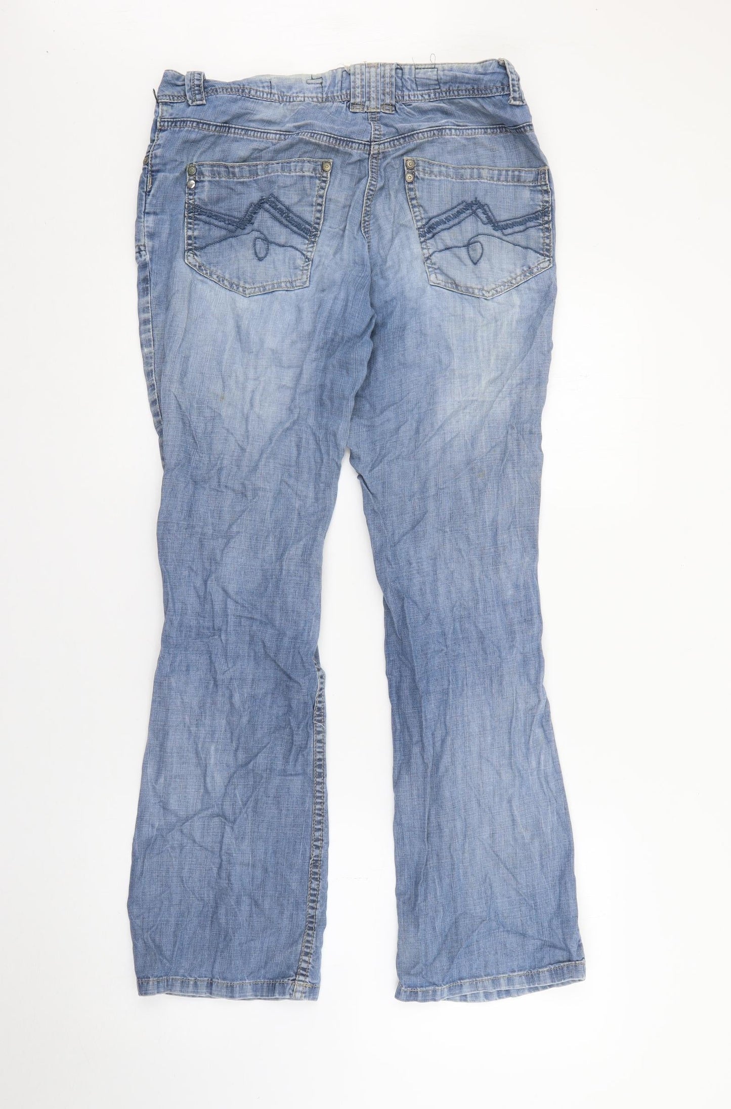 Fried Fish Womens Blue  Cotton Straight Jeans Size 8 L29 in Regular