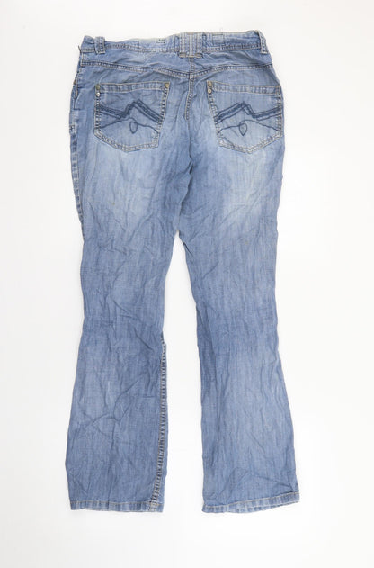 Fried Fish Womens Blue  Cotton Straight Jeans Size 8 L29 in Regular
