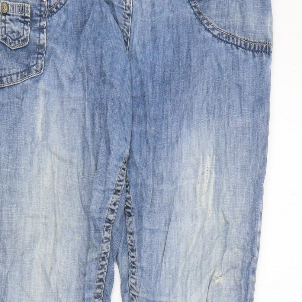 Fried Fish Womens Blue  Cotton Straight Jeans Size 8 L29 in Regular