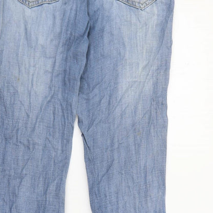 Fried Fish Womens Blue  Cotton Straight Jeans Size 8 L29 in Regular