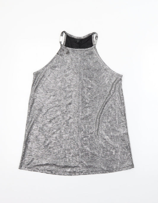 Womens UK Size 8 River Island Silver Camisole Tank