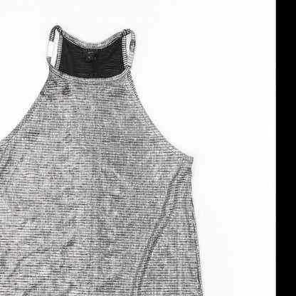 Womens UK Size 8 River Island Silver Camisole Tank