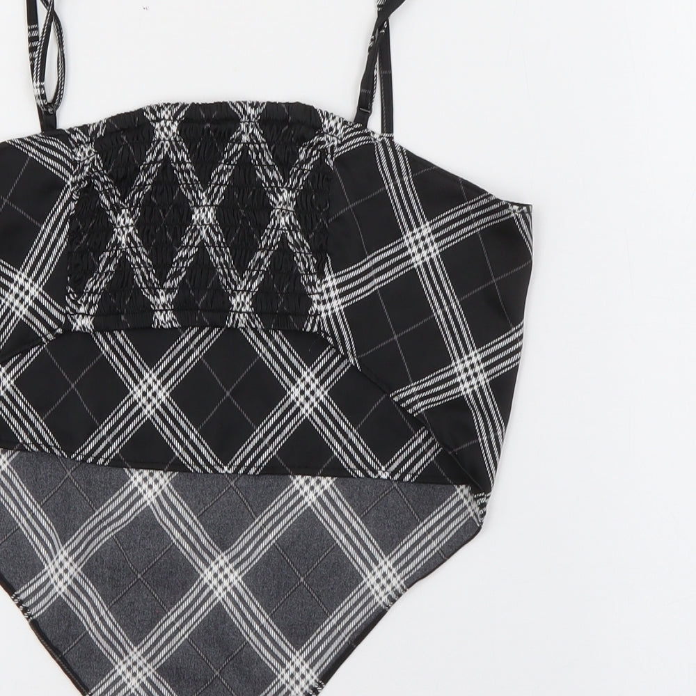Womens UK Size XS H&M Black Cropped Tank