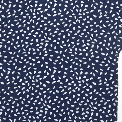 SheIn Womens Blue Geometric Polyester Basic Blouse Size S V-Neck