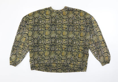 Womens UK Size S Pull&Bear Green Pullover Sweatshirt