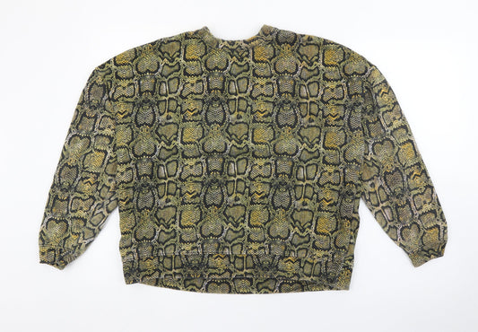Womens UK Size S Pull&Bear Green Pullover Sweatshirt