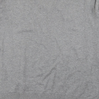 Gap Mens Grey V-Neck  Cotton Pullover Jumper Size L