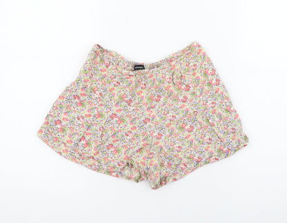 Atmosphere Womens Multicoloured Floral Cotton Paperbag Shorts Size 8  Regular