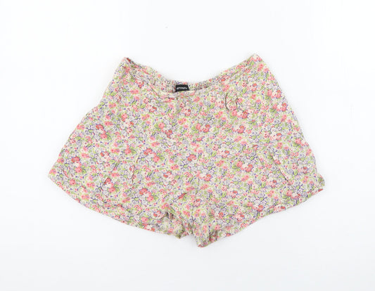 Atmosphere Womens Multicoloured Floral Cotton Paperbag Shorts Size 8  Regular