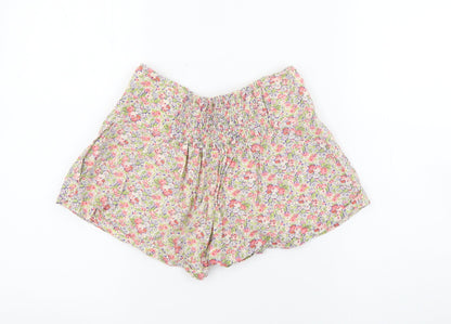 Atmosphere Womens Multicoloured Floral Cotton Paperbag Shorts Size 8  Regular