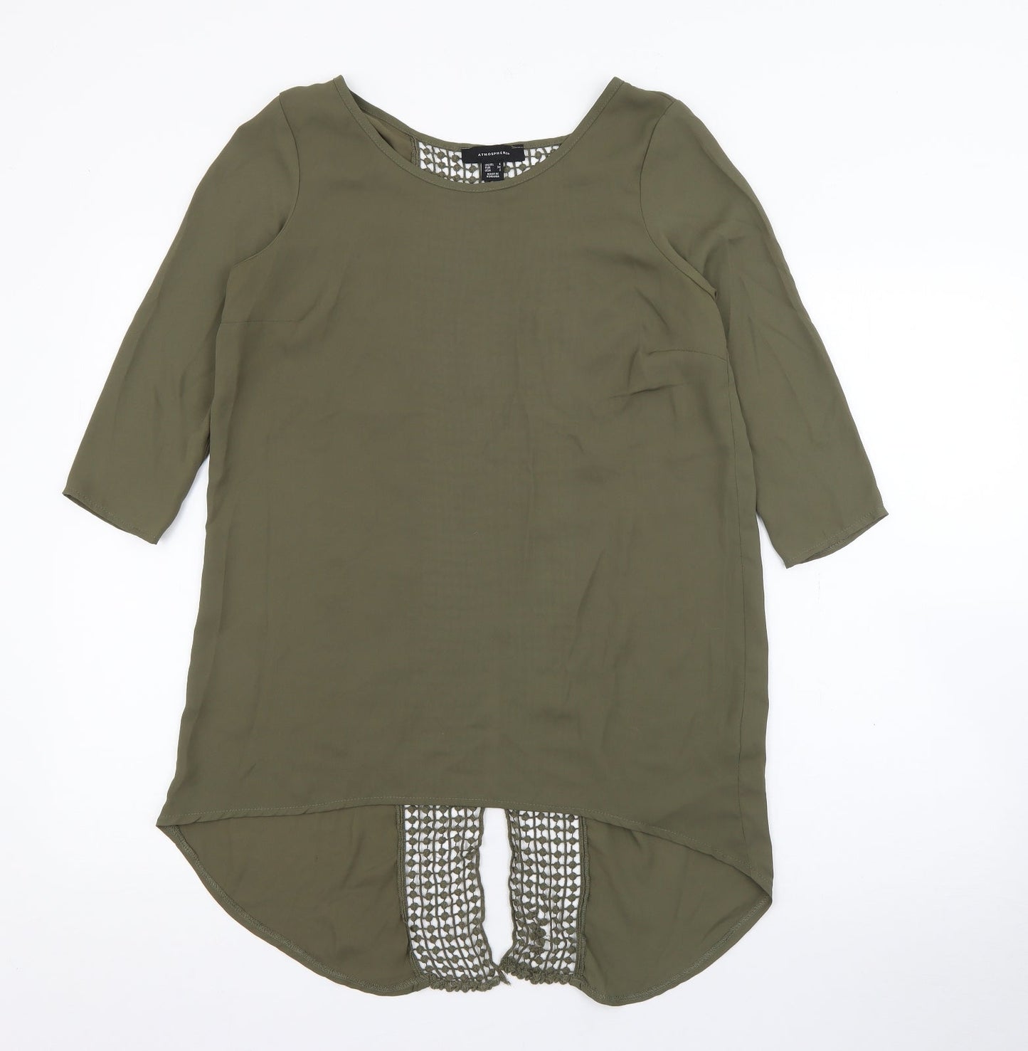 Primark Womens Green  Polyester Basic Blouse Size 6 Scoop Neck