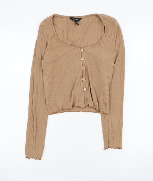 Womens UK Size 10 New Look Brown Cardigan Jumper