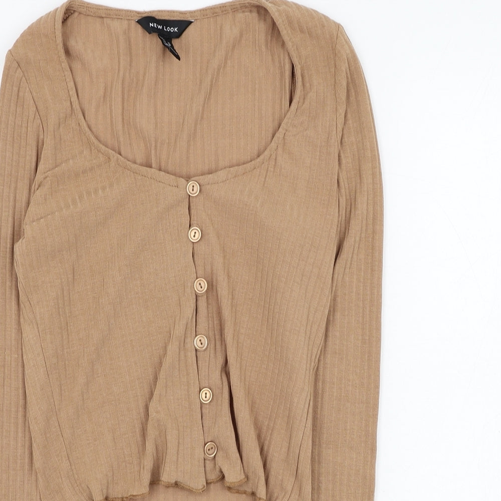 Womens UK Size 10 New Look Brown Cardigan Jumper