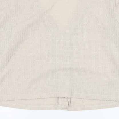 SheIn Womens Beige V-Neck  Polyester Cardigan Jumper Size 12