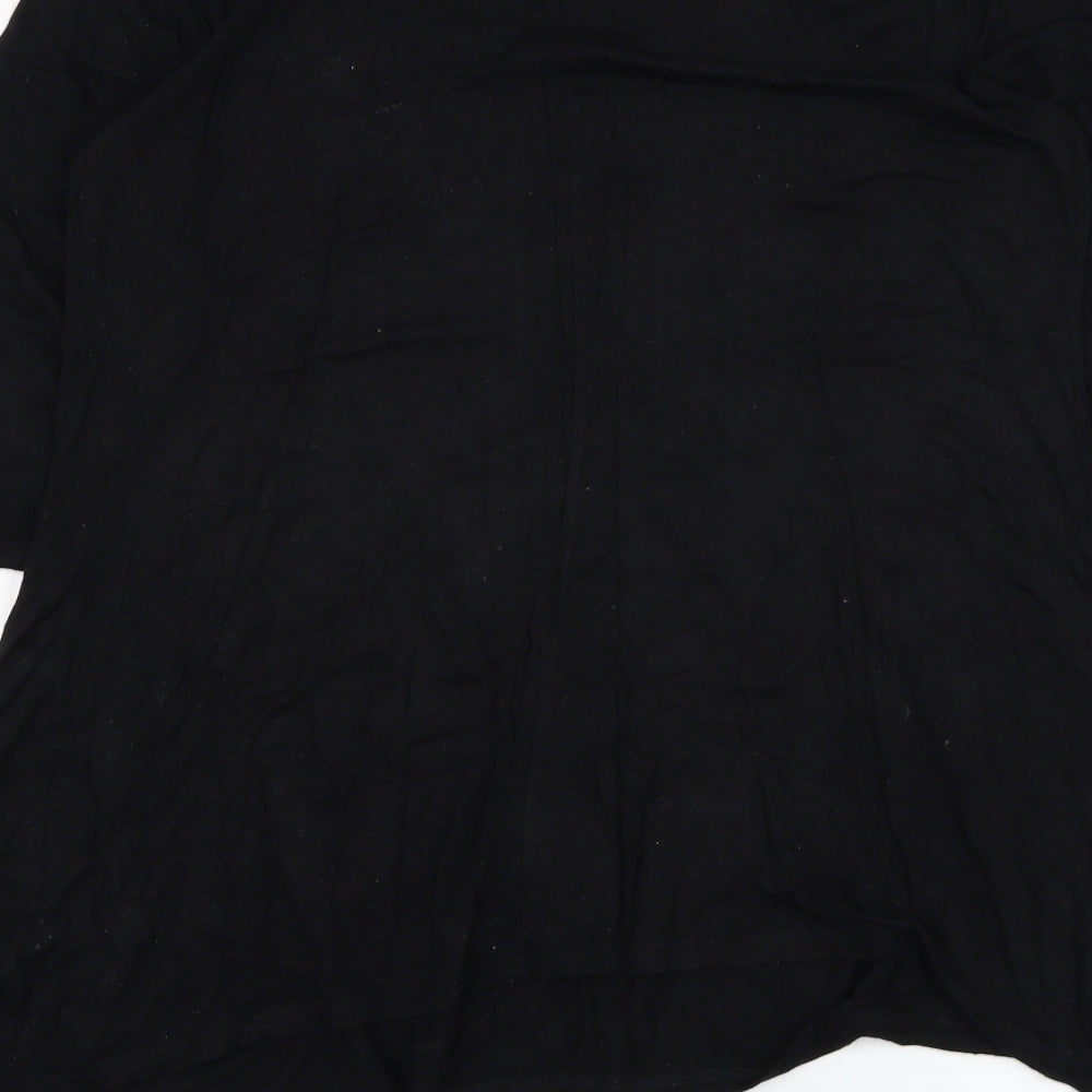 Brand and care label for Anthony women’s black viscose basic t-shirt, size M, round neck