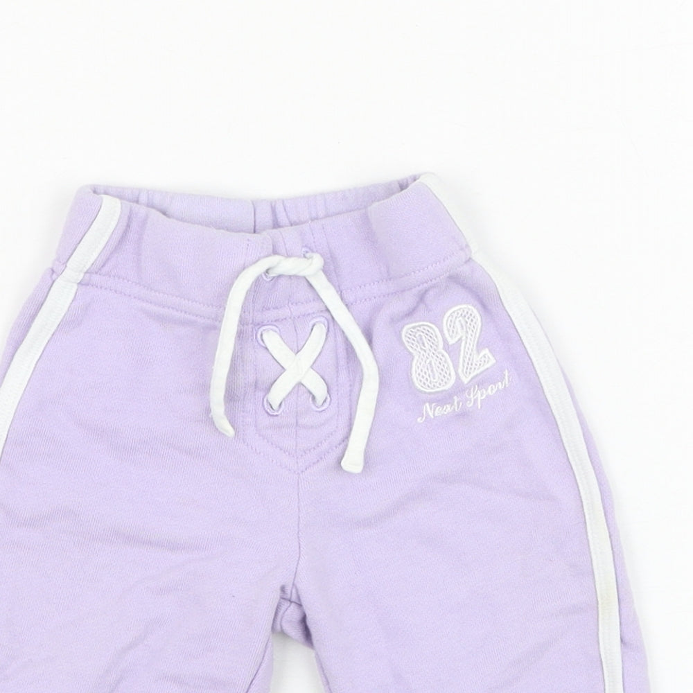 NEXT Girls Purple  Cotton Jogger Trousers Size 3-6 Months  Pullover - 82