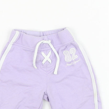 NEXT Girls Purple  Cotton Jogger Trousers Size 3-6 Months  Pullover - 82