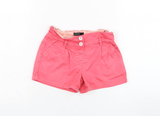 Marks and Spencer Girls Pink  Cotton Paperbag Shorts Size 3-4 Years  Regular