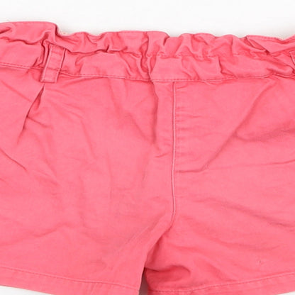 Marks and Spencer Girls Pink  Cotton Paperbag Shorts Size 3-4 Years  Regular