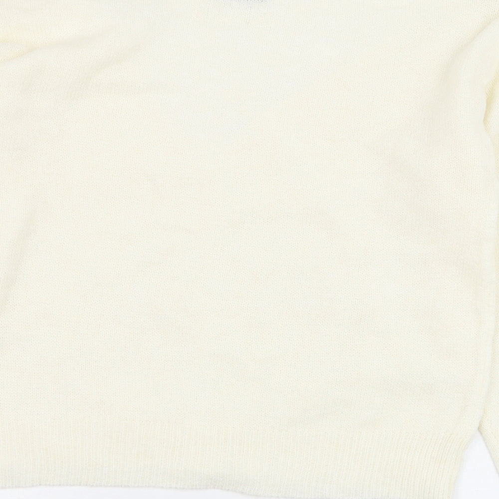 SheIn Womens Ivory Round Neck  Polyester Pullover Jumper Size 10