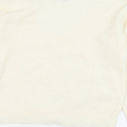 SheIn Womens Ivory Round Neck  Polyester Pullover Jumper Size 10